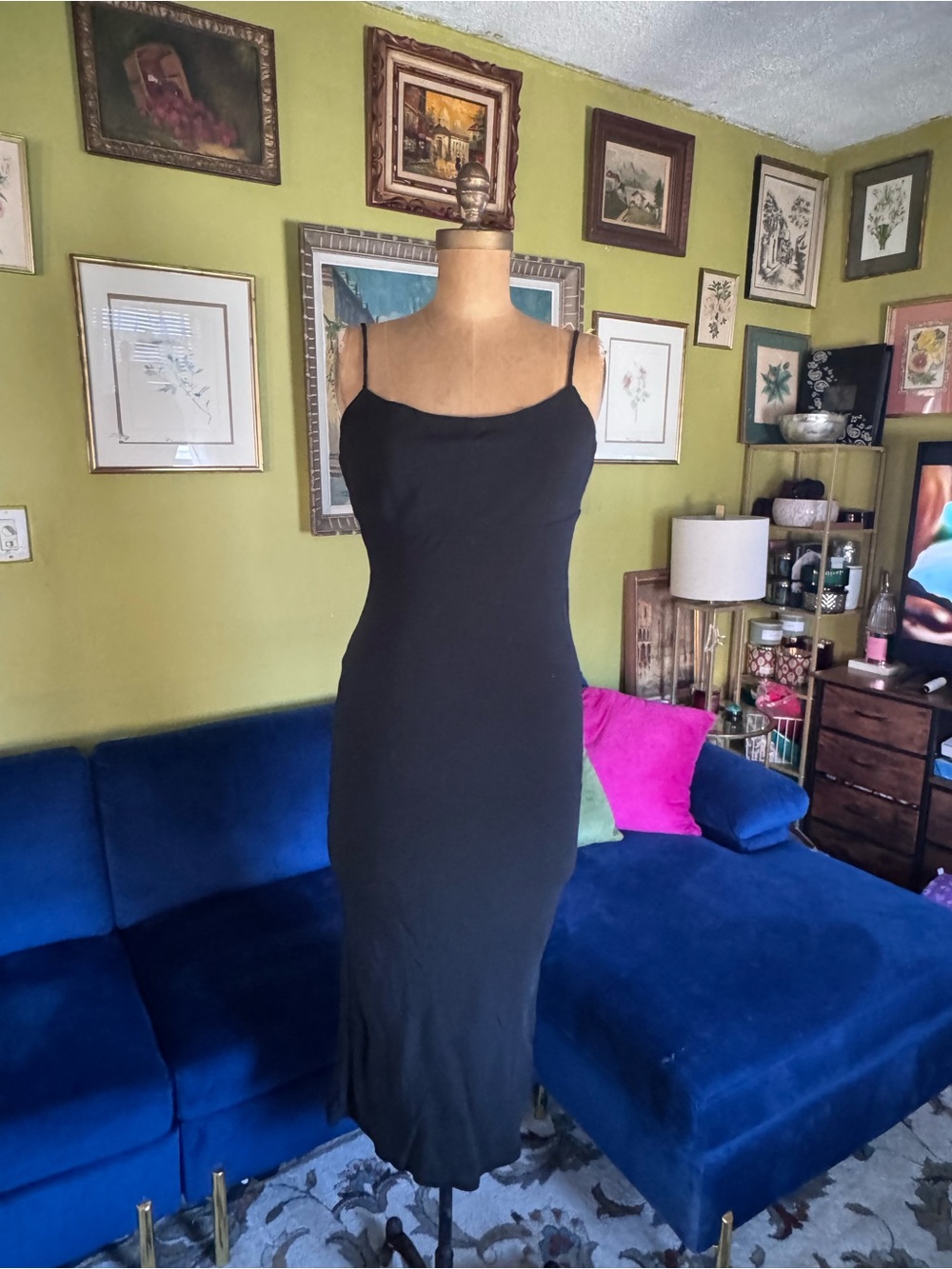 Olivaceous Black Maxi dress Spaghetti Straps